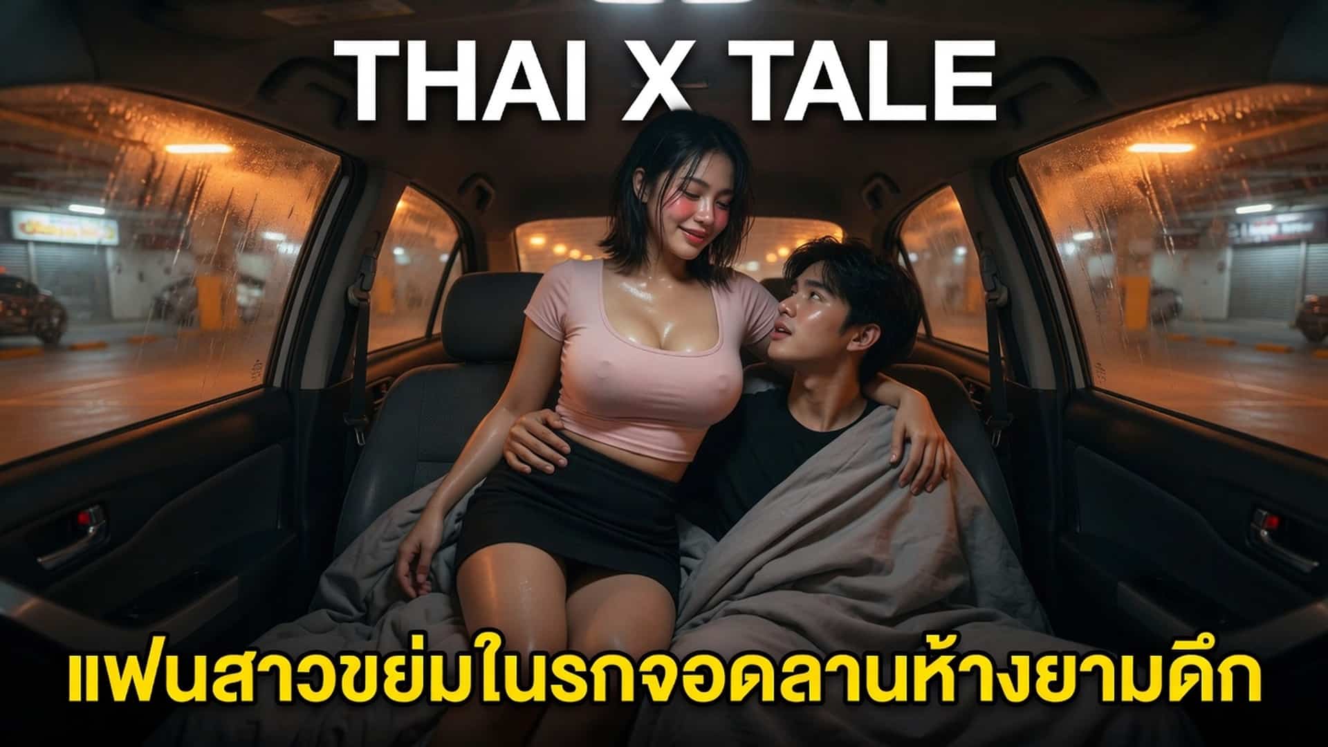 เรื่องเสียว แฟนสาวขย่มในรถจอดลานห้างยามดึก | ThaiXTale