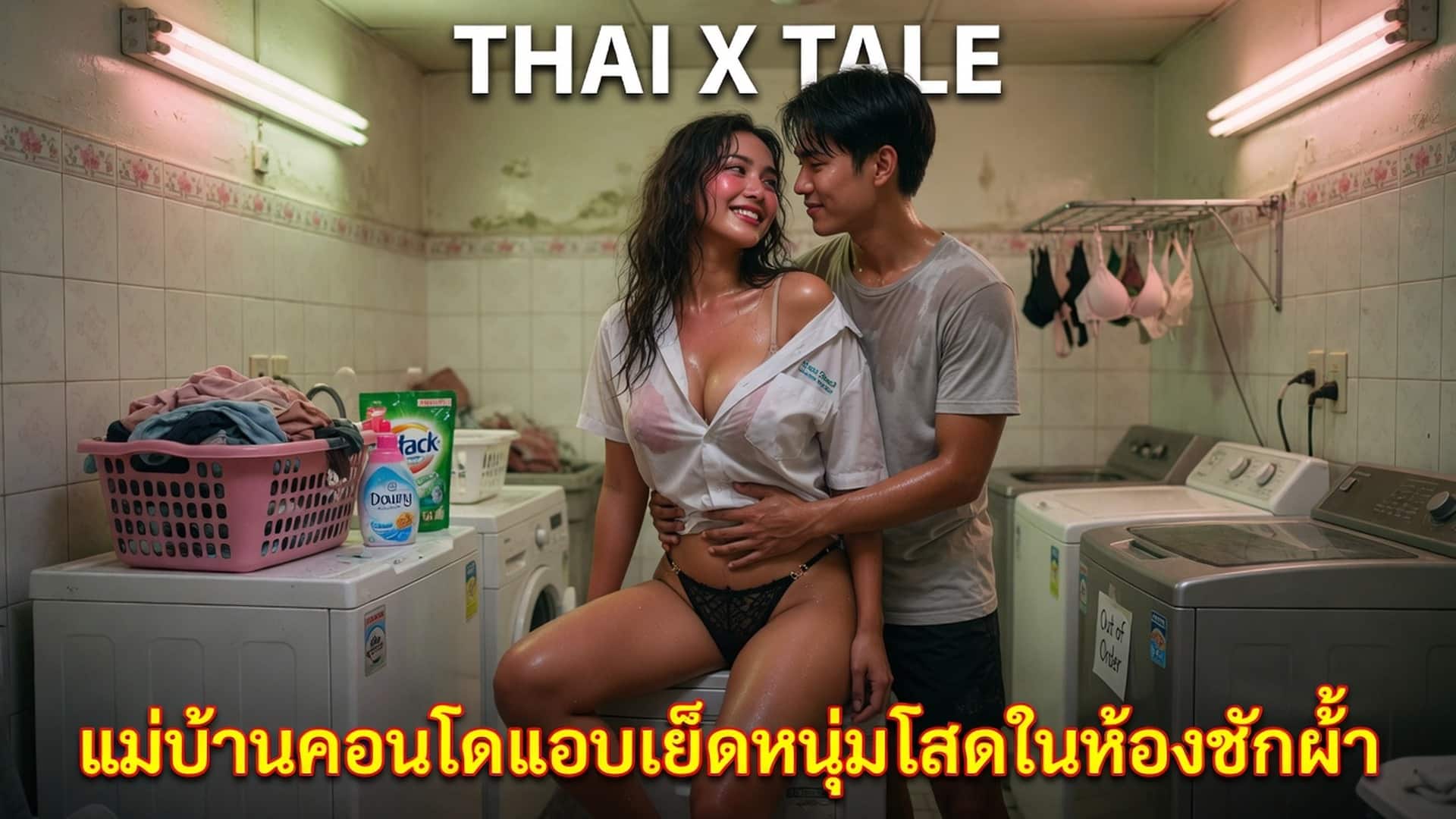 เรื่องเสียว แม่บ้านคอนโดแอบเย็ดหนุ่มโสดในห้องซักผ้า | ThaiXTale