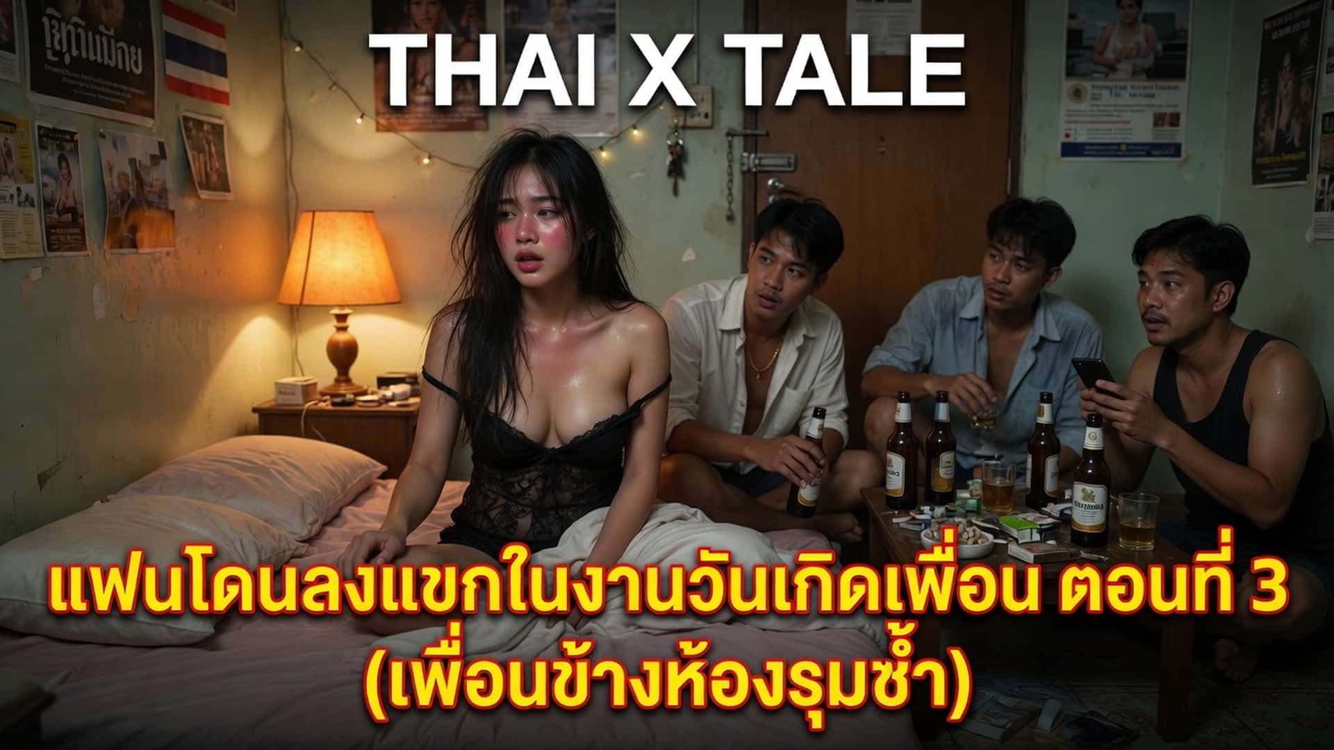 เรื่องเสียว แฟนโดนลงแขกในงานวันเกิดเพื่อน ตอนที่ 3 (เพื่อนข้างห้องรุมซ้ำ) | ThaiXTale