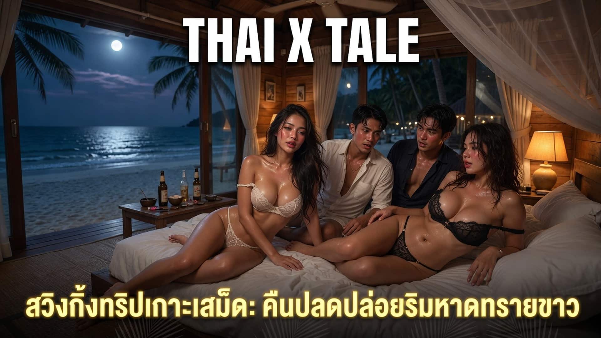 เรื่องเสียว สวิงกิ้งทริปเกาะเสม็ด: คืนปลดปล่อยริมหาดทรายขาว | ThaiXTale